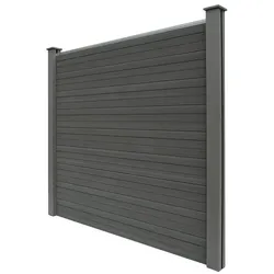 GreenYard WPC-Sichtschutzzaun CORTEZA - 5x Element + 6x Pfosten - Anthrazit