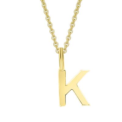 Namenskette ONE ELEMENT "Halskette - Namenskette mit Buchstabe K Buchstaben Anhänger aus", gold, Halsketten, Damen, Gelbgold 333 Gold, Gelbgold 333, Gold, Individuell & nahbar – ein kleines Geschenk mit großer Wirkung