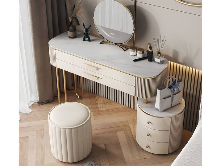 JVmoebel Schminktisch Weißer Designer Schminktisch mit eleganter Ästhetik (1-St., Nur Schminktisch), Made in Europa