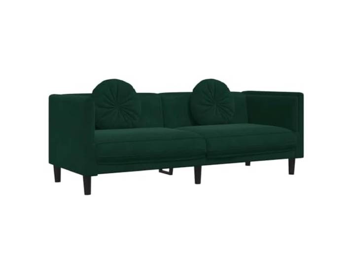 Makastle Sofa Couch mit Kissen 3 Sitzer Dunkelgrün Samt
