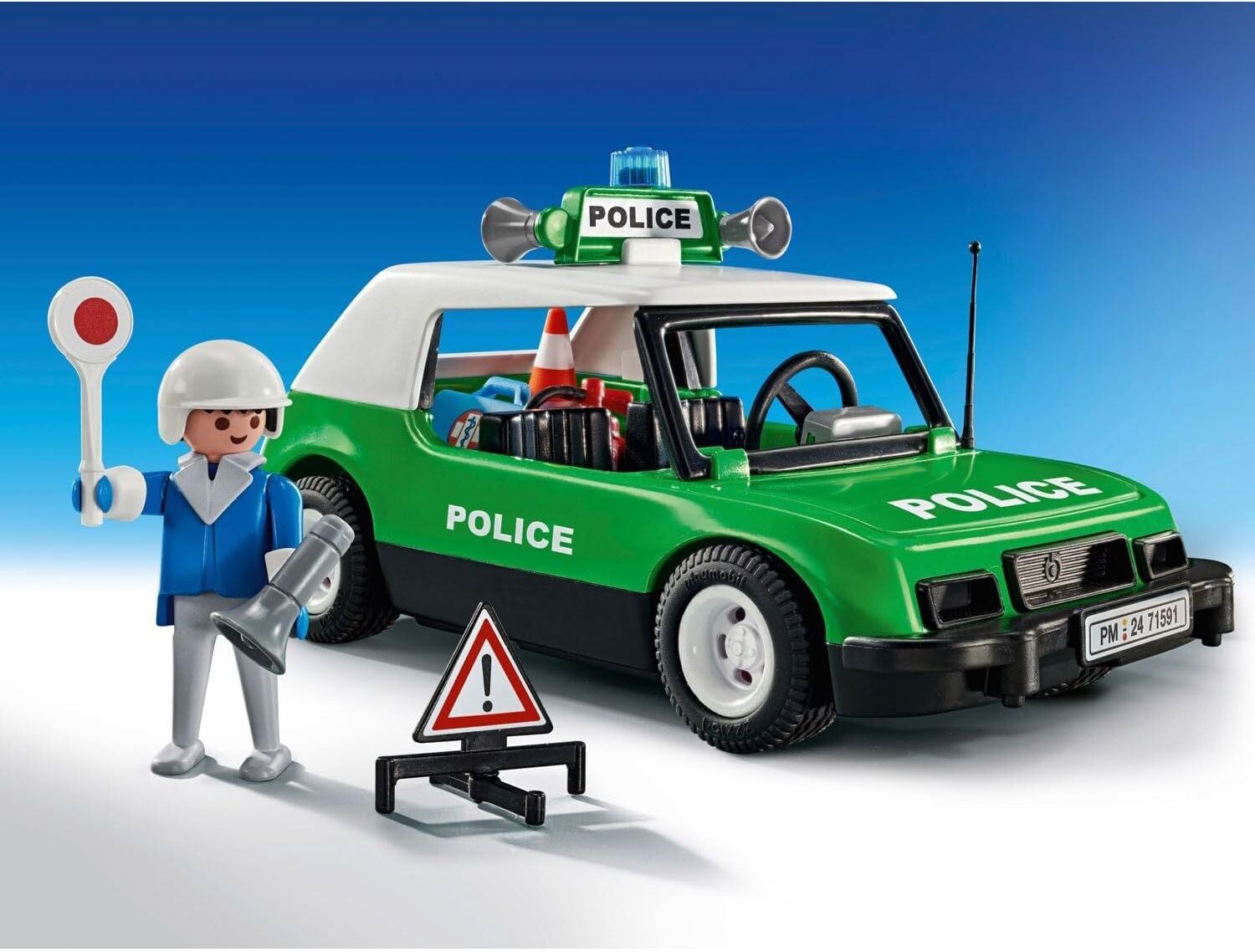 Playmobil Classic Police Car Anniversary Set (71591) – Retro 1970s Police Vehicle Toy