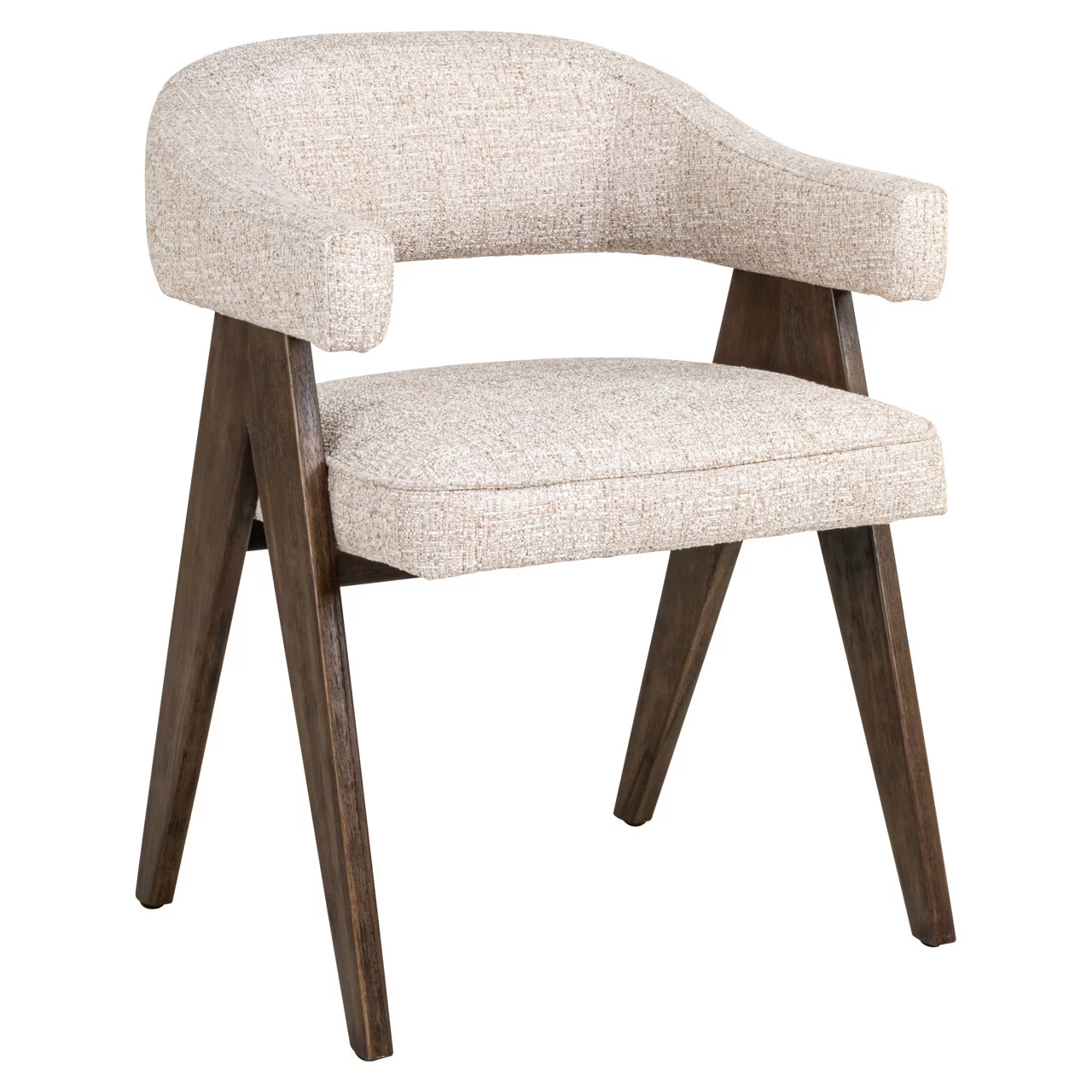 Richmond Interiors Eetkamerstoel Mori Tweed en hout - Cream
