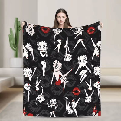 Inspire Curations Betty Boop Soft Plush Flannel Throw Blanket 12 127x153cm