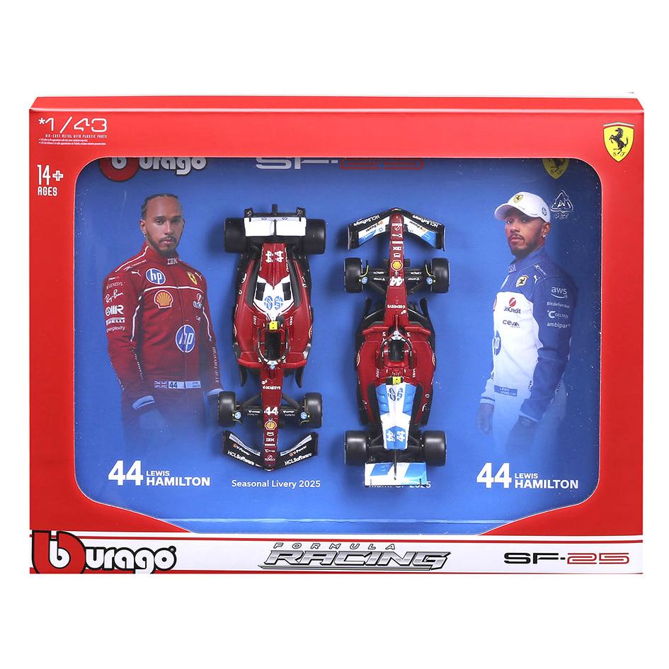 Bburago F1 2 Pack Ferrari SF-25 Hamilton 44 Scala143 (MOD0700)