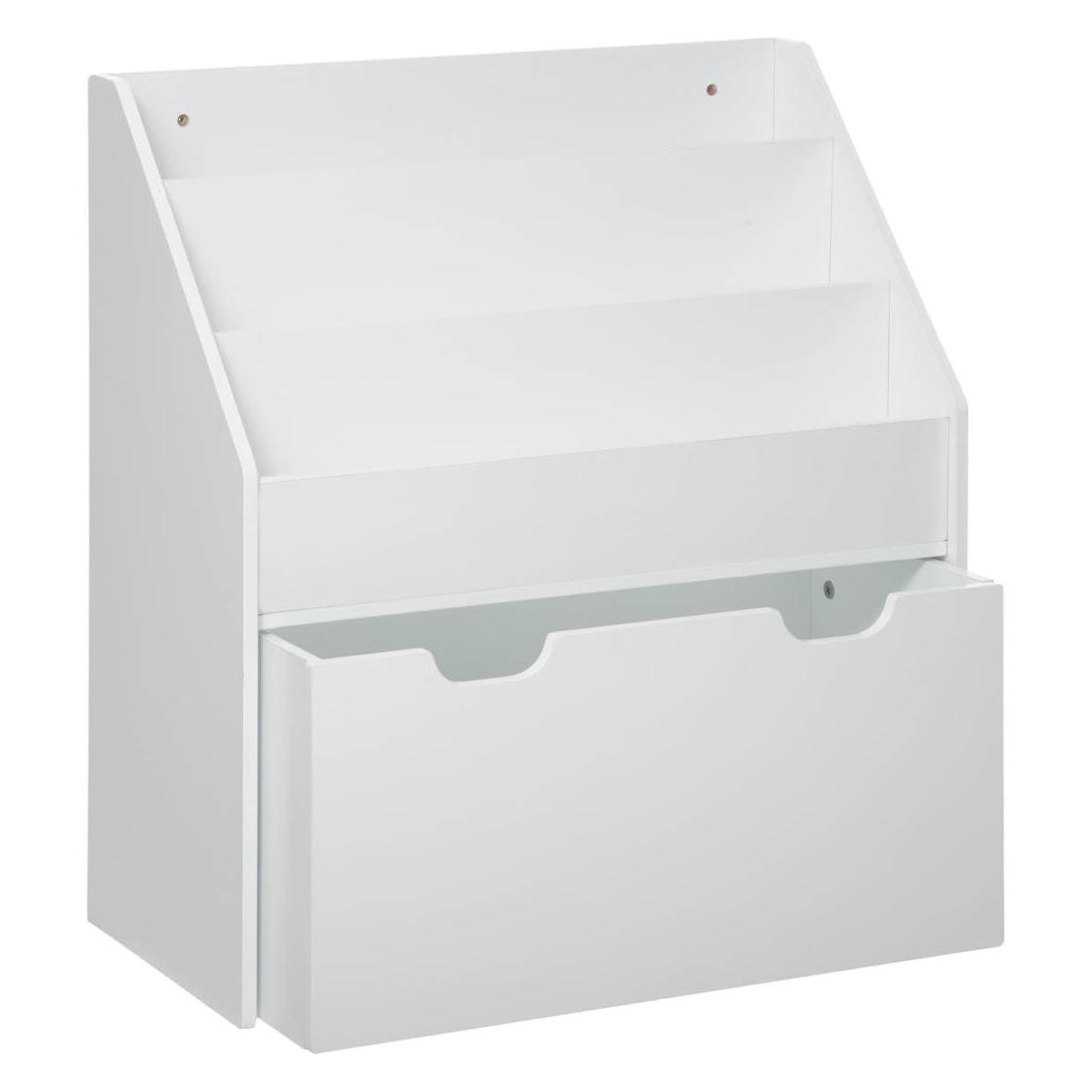 Atmosphera Regał na książki z szufladą, biały, 3 półki (30 x 30 x 70 cm) (JJ1271)