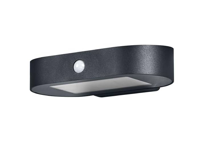 Osram ENDURA Style Kleine Solar-Wandleuchte, Sensor,3000K ENDURA Style Solar Oval S, Outdoor Lanterns, Schwarz, 25000 h, 1-Pack