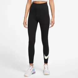 Nike Sportswear Classics GX HR Leggings/hoher Bund SWOOSH schwarz/weiß - XS
