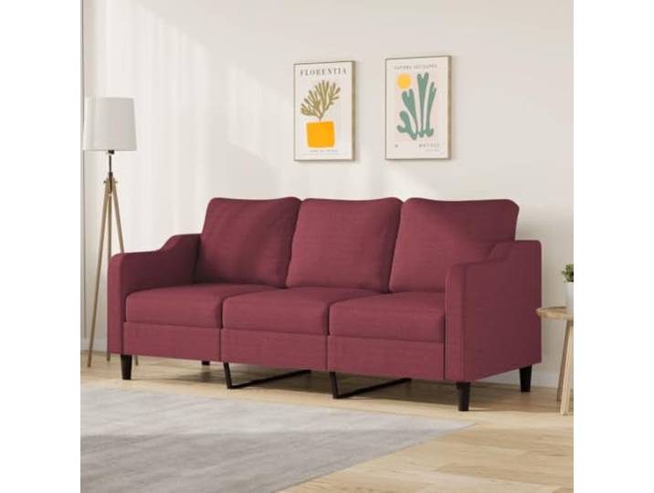 YUTAASU 3-Sitzer-Sofa Weinrot 180 cm Stoff Metallgestell, Dick Polsterung, Belastbar Bis 110 Kg, Modernes Design