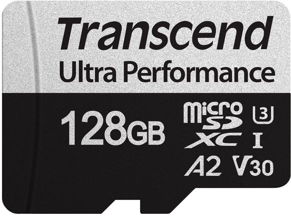 Transcend 340S microSDXC UHS-I U3 V30 A2 Memory Card with Adapter 128GB