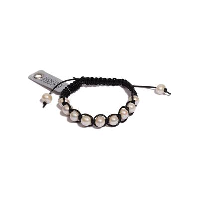 Perlenarmband DI PERLE "Süßwasserperlen Armschmuck Armband, Makramee", weiß, Armbänder, Damen, Perlen, Perlenarmband