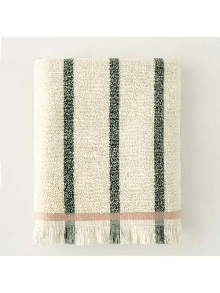 BELLA MAISON Gästehandtuch ''Ella'' in Creme/ Grün - (L)50 x (B)30 cm - onesize