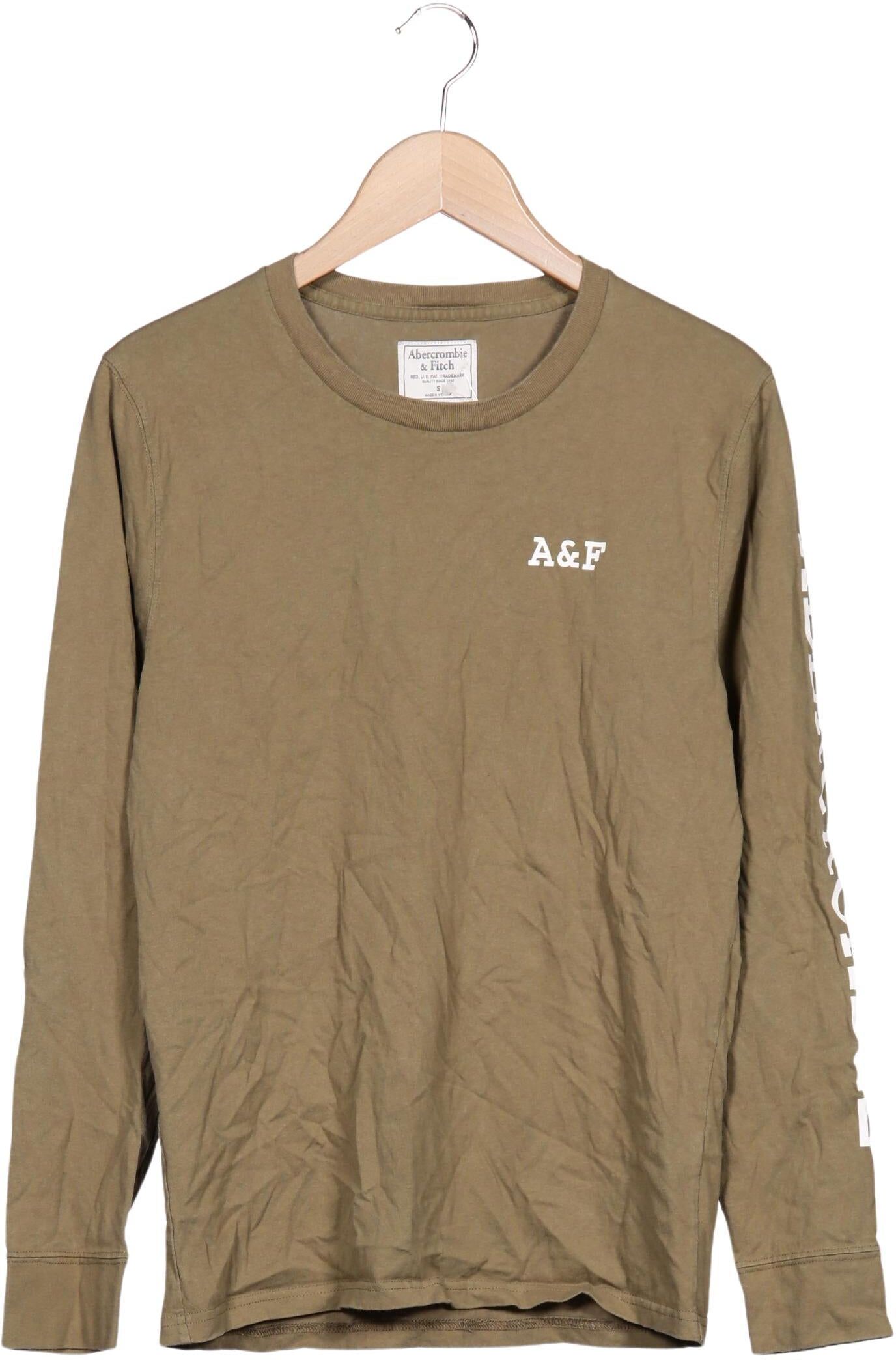 Abercrombie & Fitch Herren Langarmshirt, Grün, Gr. S, Baumwolle - Second Hand