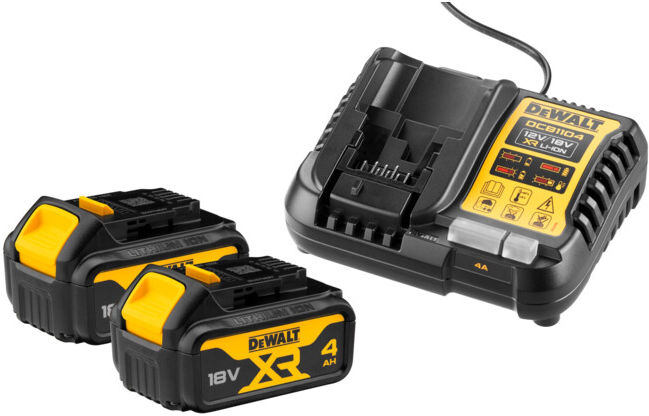 Kit batterie (2x 18V/4Ah avec DCB1104) ; DEWALT (DCB1104M2-QW)