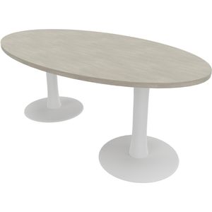 Quadrifoglio Konferenztisch Idea, oval, 200 x 76x 110cm, beton / weiß