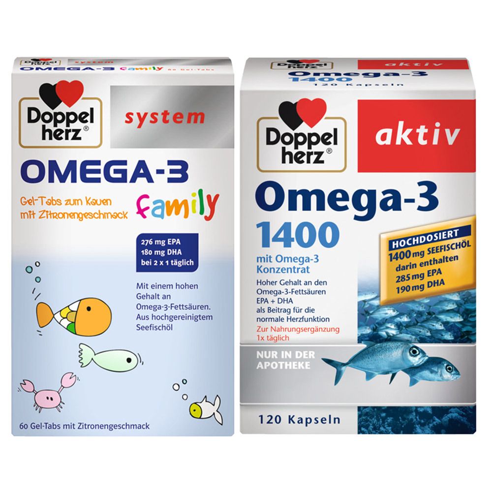 Doppelherz system Omega-3 family + 1400 1 St Set