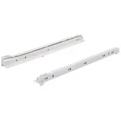Möbel-Rollschubführ., FR 402, 1058347, selbst.Schlie.(Stop Contr.), 450mm, Stahl - weiß