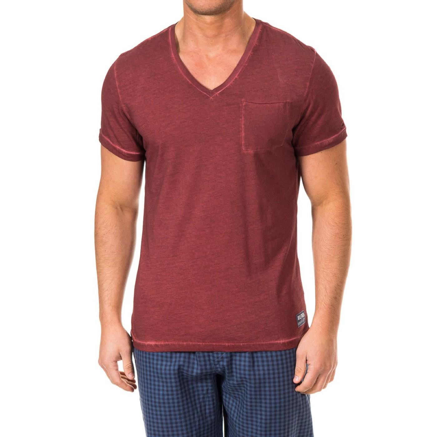 Kurzarm-T-Shirt mit V-Ausschnitt 2S87904584 Mann