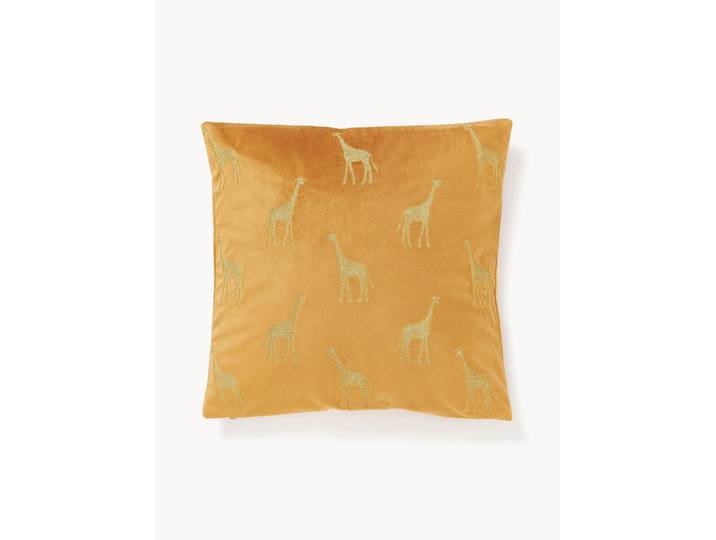 Housse de coussin velours brodé Giro