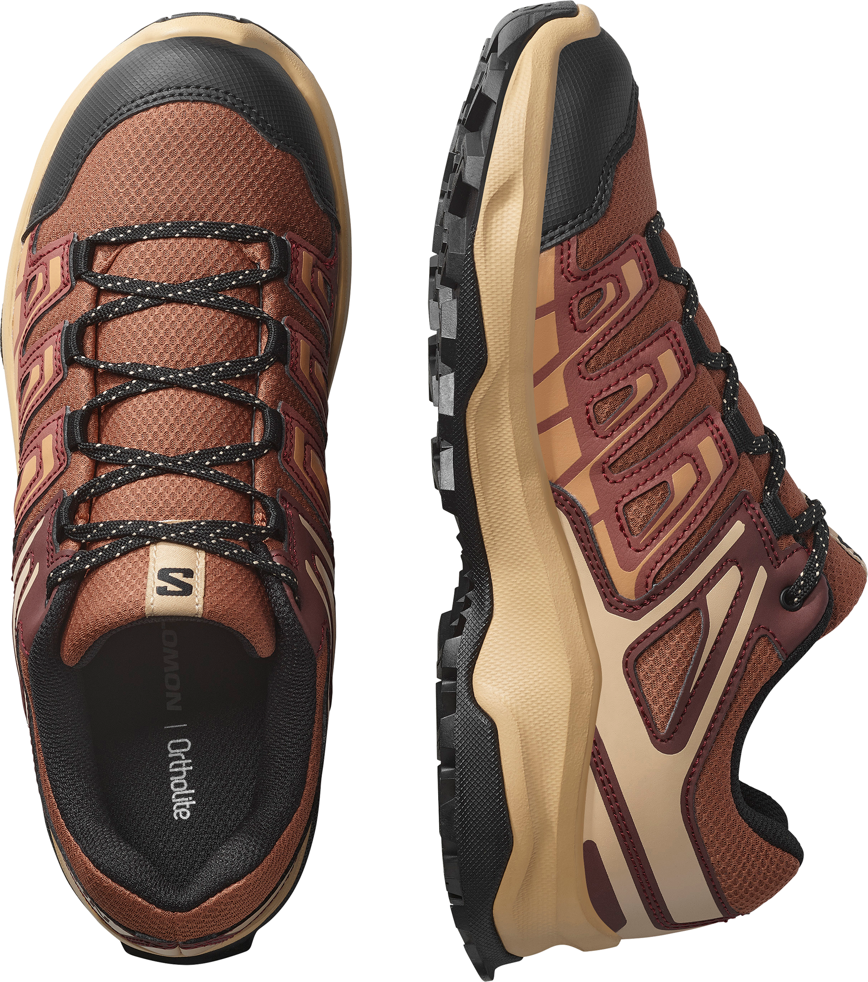 Wanderschuh SALOMON "EXTEGRA W", Damen, Gr. 37, atmungsaktiv, braun (russet, henna, butterum), Synthetik, Textil, Schuhe Wanderschuh, wasserdicht russet, henna, butterum 37, atmungsaktiv