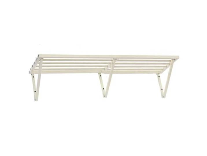 Schwerlast-Metallregal für Garagen, schwebende und wandmontierte Regale, robuste Aufbewahrung, ideal zum Organisieren von Werkzeugen und Aufräumen (Weiß, 150 x 40 cm)