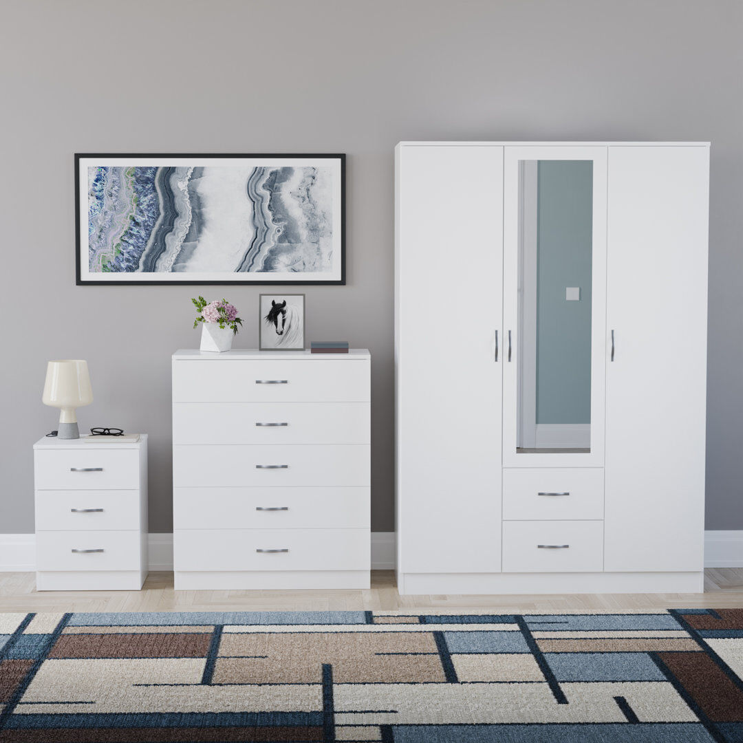 17 Stories Maybery 3 Piece Bedroom Set White