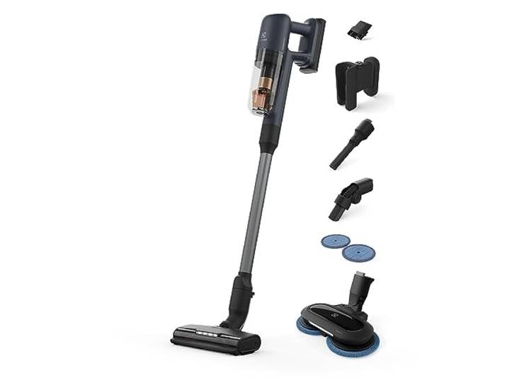 Electrolux 700 Hygienic\, Aspirateur Balai sans Fil avec Serpillère\, Ultra Léger 2\,2 kg\, Brosse lavante\, EP71B14WET\, Bleu