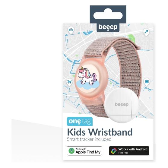 Beeep OneTag Apple Find My & Android Tracker - Kids Wristband Velcro Unicorn = 8718256121128 (Apple Find My) (72001104)