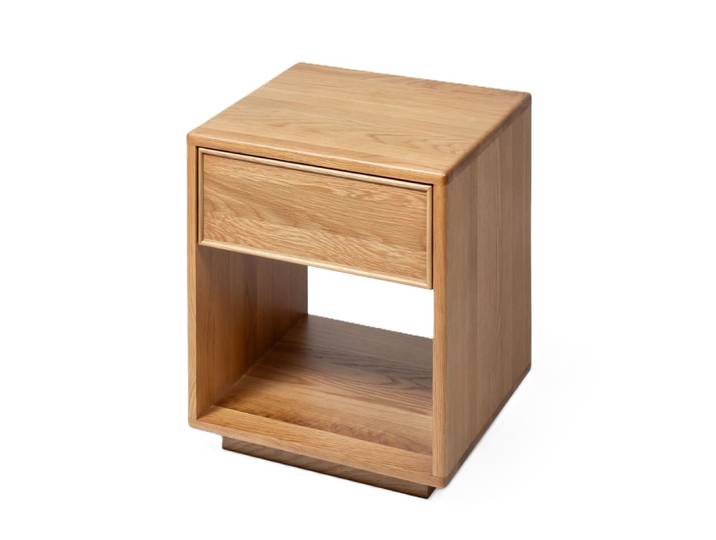 Table de chevet en chêne massif, beige finition mate