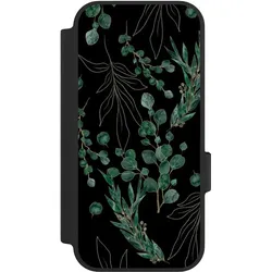 Nivocase Klapphülle für Google Pixel 10 Handyhülle aus Kunst Leder NIVOflip schwarz Blätter Natur (Google Pixel 10), Smartphone Hülle, Schwarz