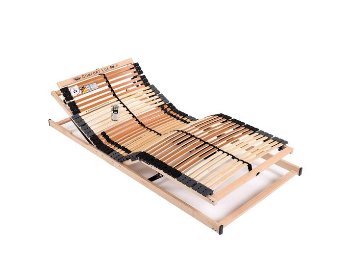 Sommier à lattes COMFORT LUX 140 x 210cm Cadre et lattes : hêtre naturel lamellé Éléments décoratifs : hêtre lamellé plaxé Beige