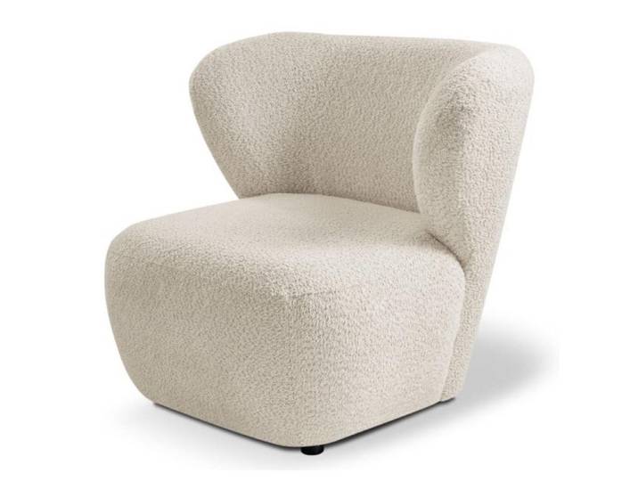 Sepro Meble Sessel Creme EVA Breites Rückenlehne Bouclé, Ecru, 82x74x74 cm, Wohnzimmer, Sessel, Polstersessel