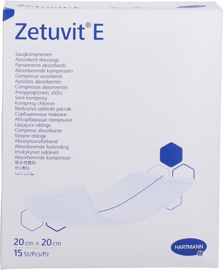 Zetuvit E Saugkompressen steril 20x20 cm