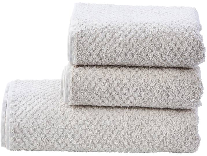 Handtuch Set DONE. Provence Honeycomb , beige, 3 Stk., Walkfrottier, Walkfrottier, Walkfrottier, Handtücher, Handtuch Set, in Honigwaben-Optik, mit Fransen