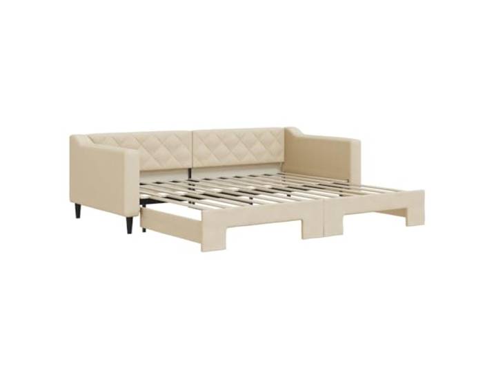 vidaXL Tagesbett Ausziehbar Creme 90x200 cm Stoff