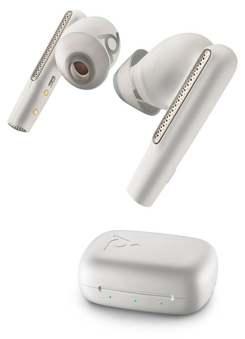 POLY Voyager Free 60 UC White Sand Earbuds +BT700 USB-A Adapter +Basic-Ladeetui, Kabellos, Anrufe/Musik, Kopfhörer, Weiß