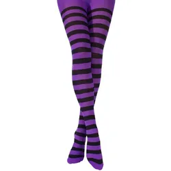 Ringelstrumpfhose, lila/schwarz