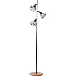 Brilliant  Avia  Standleuchte  3flg  schwarz/holz