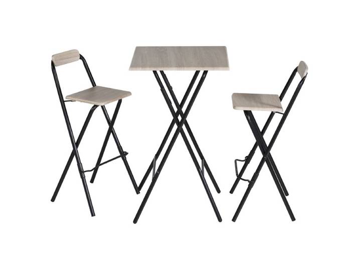 1 table + 2 chaises pliantes NOMADE Noir / Naturel