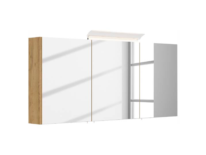 Armoire miroir acrylique 140cm Bois/Imitation chêne