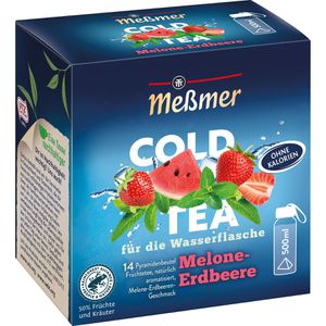Meßmer Tee Cold Tea Melone-Erdbeere, Früchtetee, kalt aufgießbar, 38,5 g, 14 Pyramidenbeutel