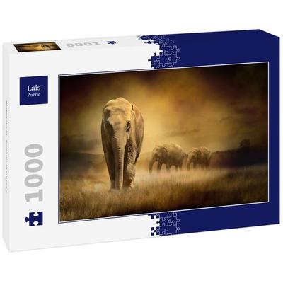 Lais Puzzle Elefanten im Sonnenuntergang 1000 Teile