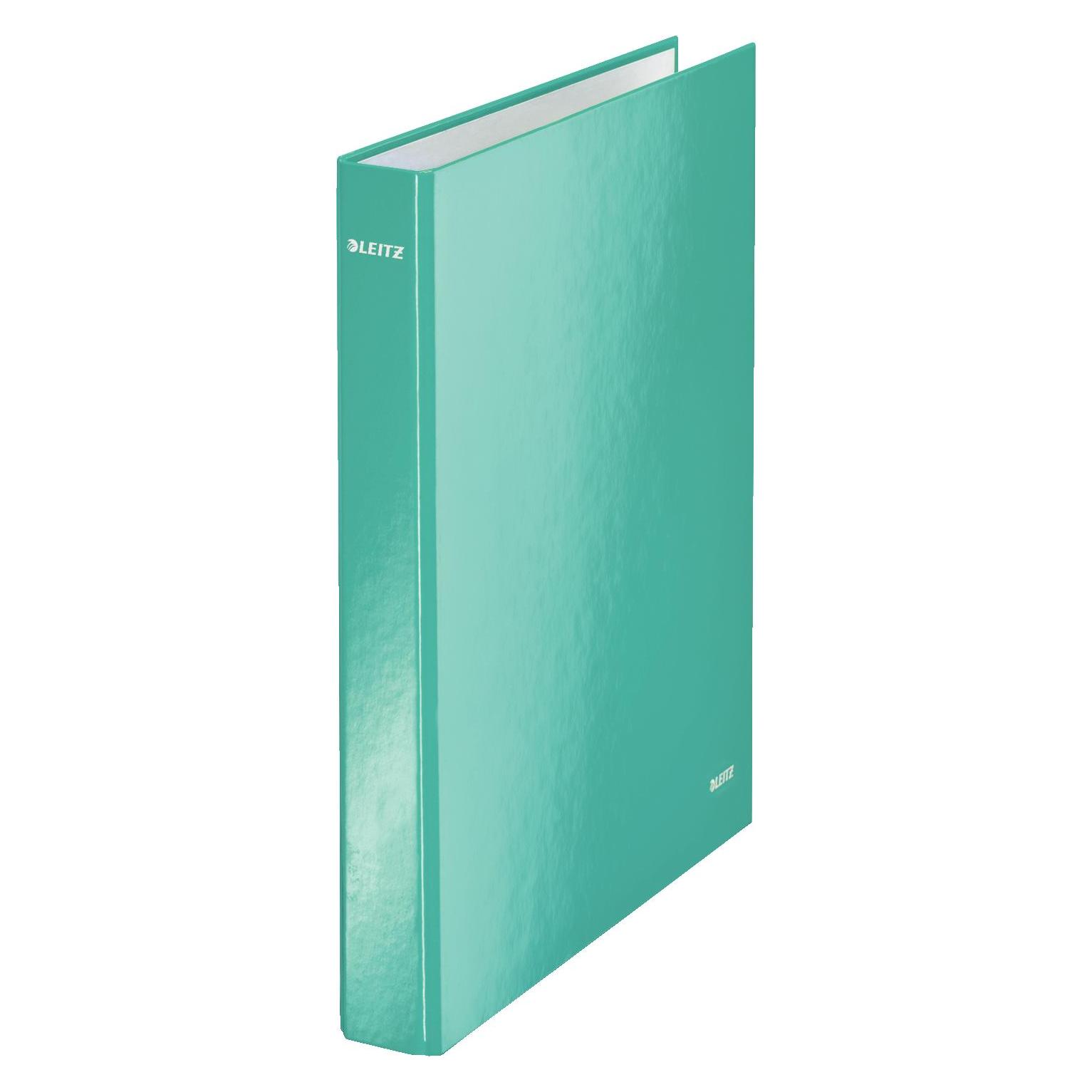 Leitz Ringbuch WOW, DIN A4, Hartpappe, eisblau 4 D-Ring-Mechanik, Rückenbreit: 40 mm, Ringdurchmesser: (A4, 40 mm, 1 Stk.) (42420051)
