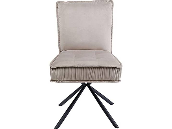 Kare Design Stuhl Chelsea, Grau, Drehstuhl, Esszimmerstuhl, Samtoptik, 360 Grad drehbar, 91x50x60 cm (H/B/T)