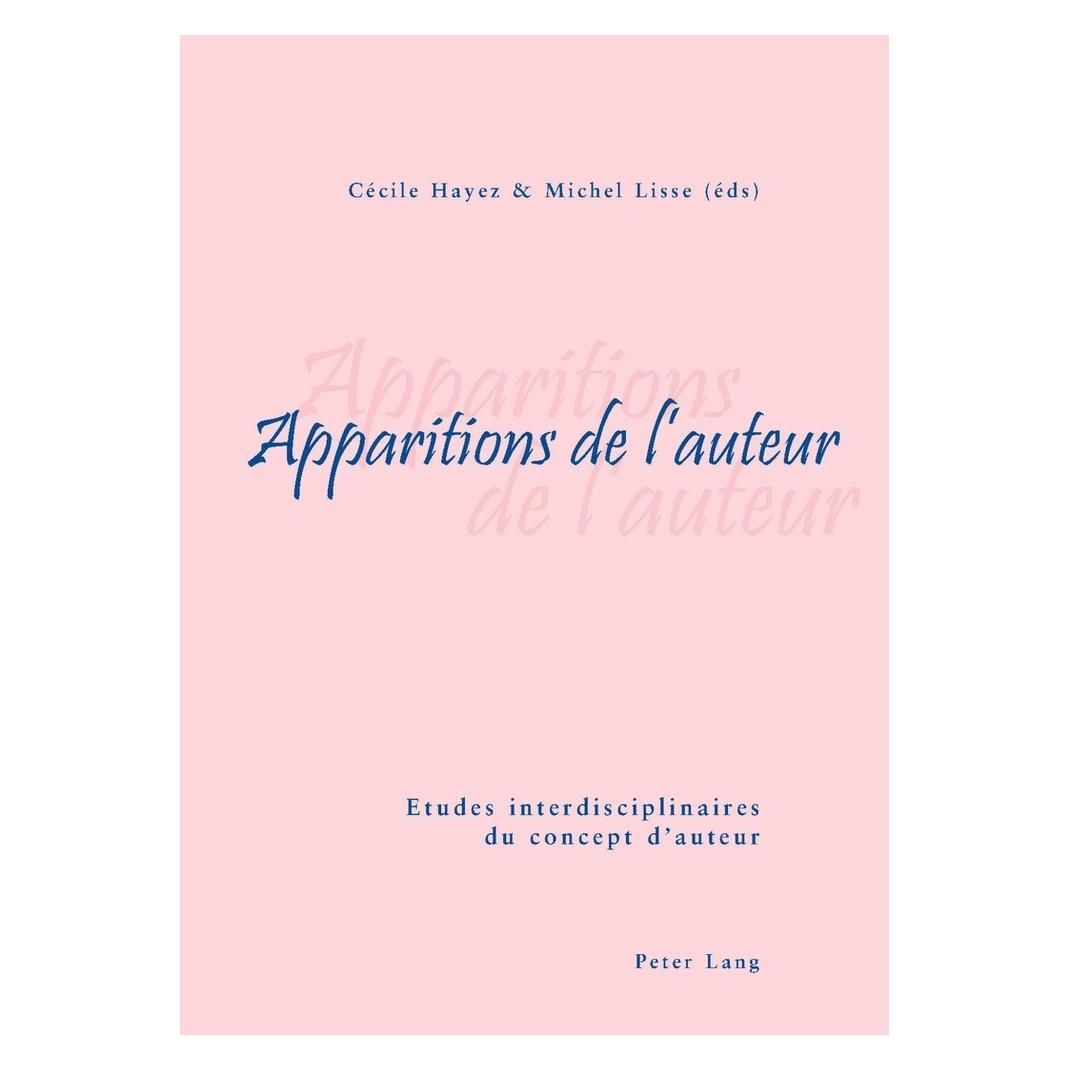 Peter Lang Apparitions de l'auteur (Französisch, Softcover) (56024122)