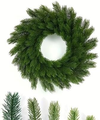Uplift Essentials Everlasting Evergreen Pine Holiday Wreath 24 In (60cm)