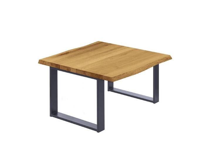 LAMO Manufaktur Baumkantentisch Modern Esstisch Massivholz inkl. Metallgestell (1 Tisch), Baumkante massiv