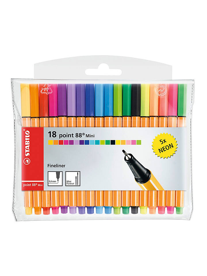 Fineliner "STABILO point 88 Mini" -18 Stück - onesize