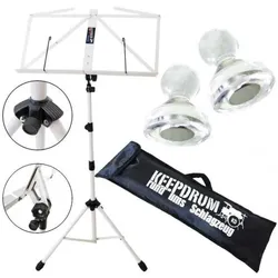 keepdrum MUS3WH Notenständer Weiss mit 10 Magnete, Notenständer, Weiss