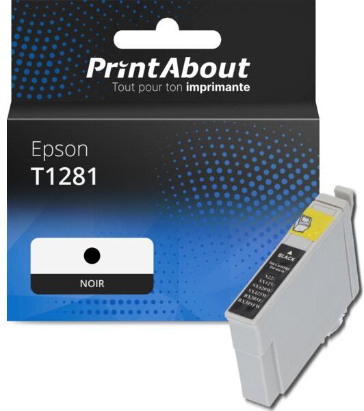 PrintAbout Cartouche compatible Epson T1281 - Noir Noir