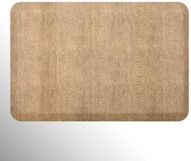 Bungalow Dba Matterly Diamonds Sole Comfort Anti Fatigue Rectangle Mat 32 x 22, 32 x 22, Beige